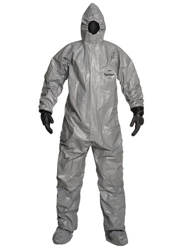 TYCHEM Tychem TF199TGY2X0006WG Hooded Chemical Resistant Coveralls 2XL Pack of 6