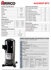 ARRCO Arrco AA34KP-BFV Scroll Compressor 34,000 BTU (3 Ton) ZP34K_E-PFV