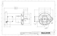 BALDOR Baldor VEM31111 0.75 Hp 3-Phase Motor 56C Frame C-Face