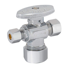 EASTMAN Eastman 48654LF Quarter-Turn Dual-Outlet 3-Way Stop Valve (5/8 in. x 3/8 in. x 1/4 in. OD Compression)