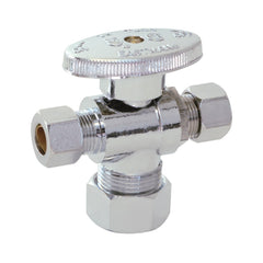 EASTMAN Eastman 48654LF Quarter-Turn Dual-Outlet 3-Way Stop Valve (5/8 in. x 3/8 in. x 1/4 in. OD Compression)