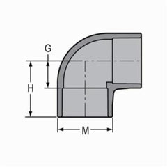 SPEARS Spears 54211193440 CPVC Sch 80 90D Elbow (1-1/2 in/Socket x Socket) 806-015C