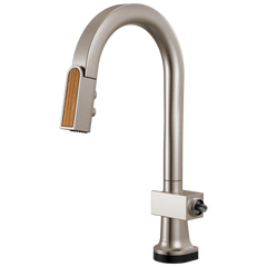 BRIZO Brizo 64922LF-SSWDLHP Frank Lloyd Wright SmartTouch Pull-Down Prep Faucet with Arc Spout - Less Handle