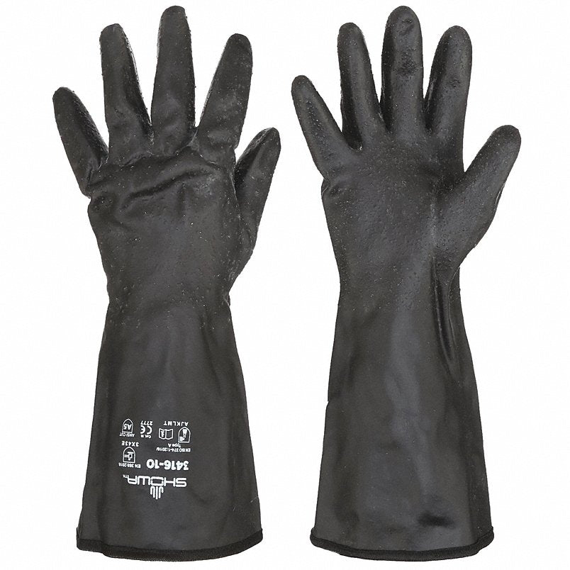 SHOWA Showa 3416-11 cut-resistant neoprene fully coated rough finish seamless cut resistant liner ansi cut level a4 extra large