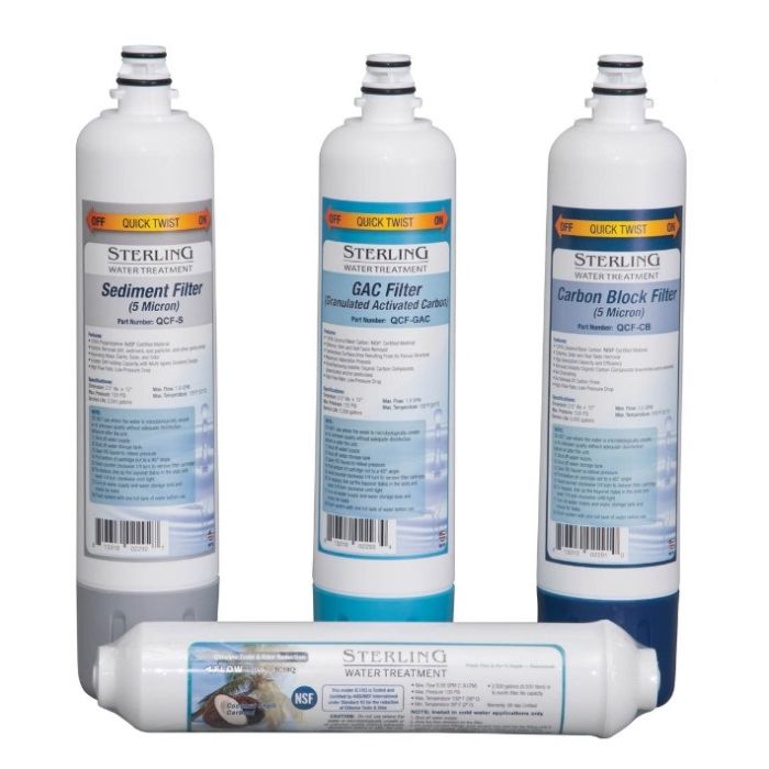 STERLING WATER TREATMENT Sterling QCF-S reverse osmosis replacement sediment filter cartridge for QCRO-50/CRS-3 drinking water systems