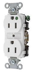 HUBBELL Hubbell 8200WHI Hospital Grade Duplex Receptacle 15A 125V