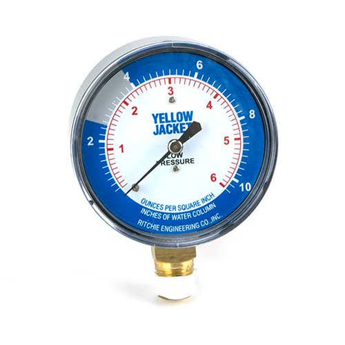 YELLOW JACKET Yellow Jacket 78057 Low-pressure Diaphragm Gauge 0-10 in Wc
