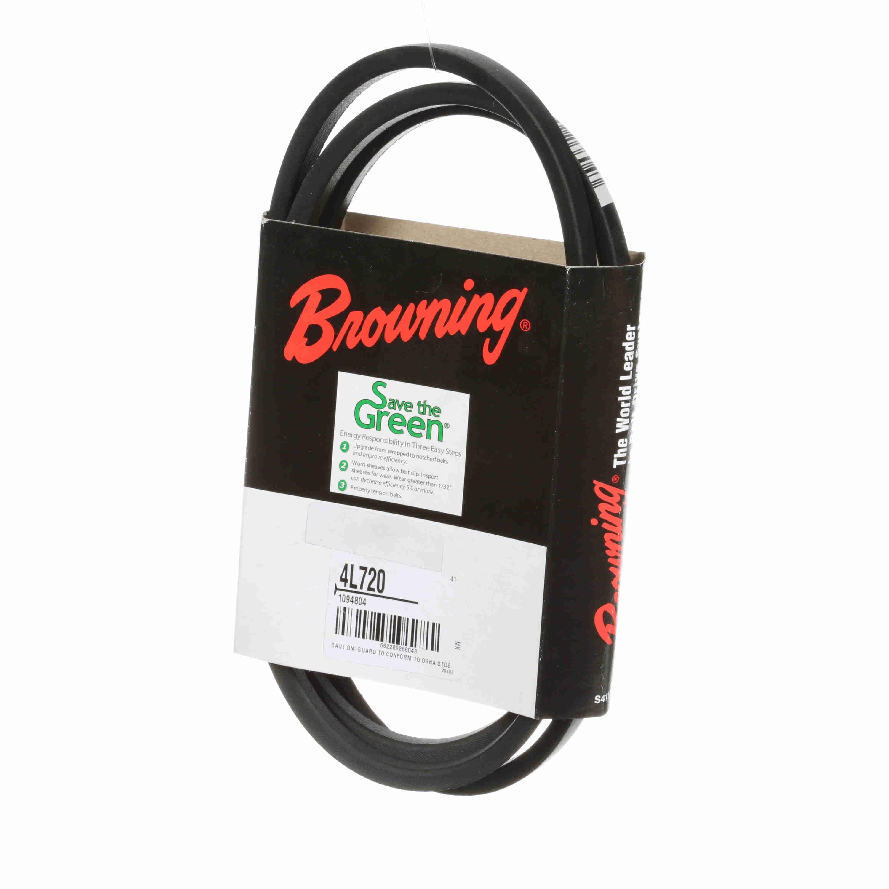 BROWNING Browning 1094804 Non-cogged Fhp V-belt 4L 72 in Neoprene