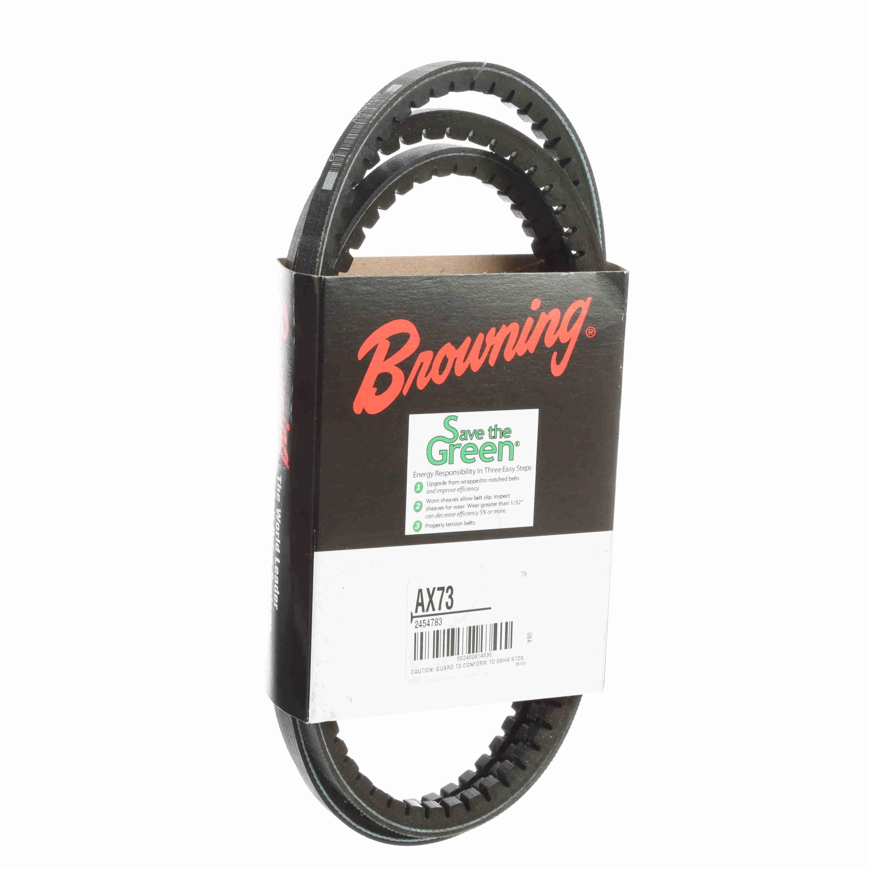 BROWNING Browning 2454783 Cogged V-belt Ax Section Epdm 75.2 in