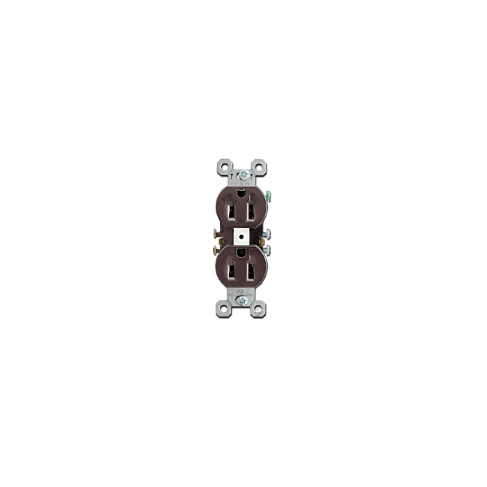 BRAMEC Bramec 8614 Duplex Receptacle 15A 120V Brown 10 Pack