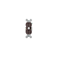 BRAMEC Bramec 8614 Duplex Receptacle 15A 120V Brown 10 Pack