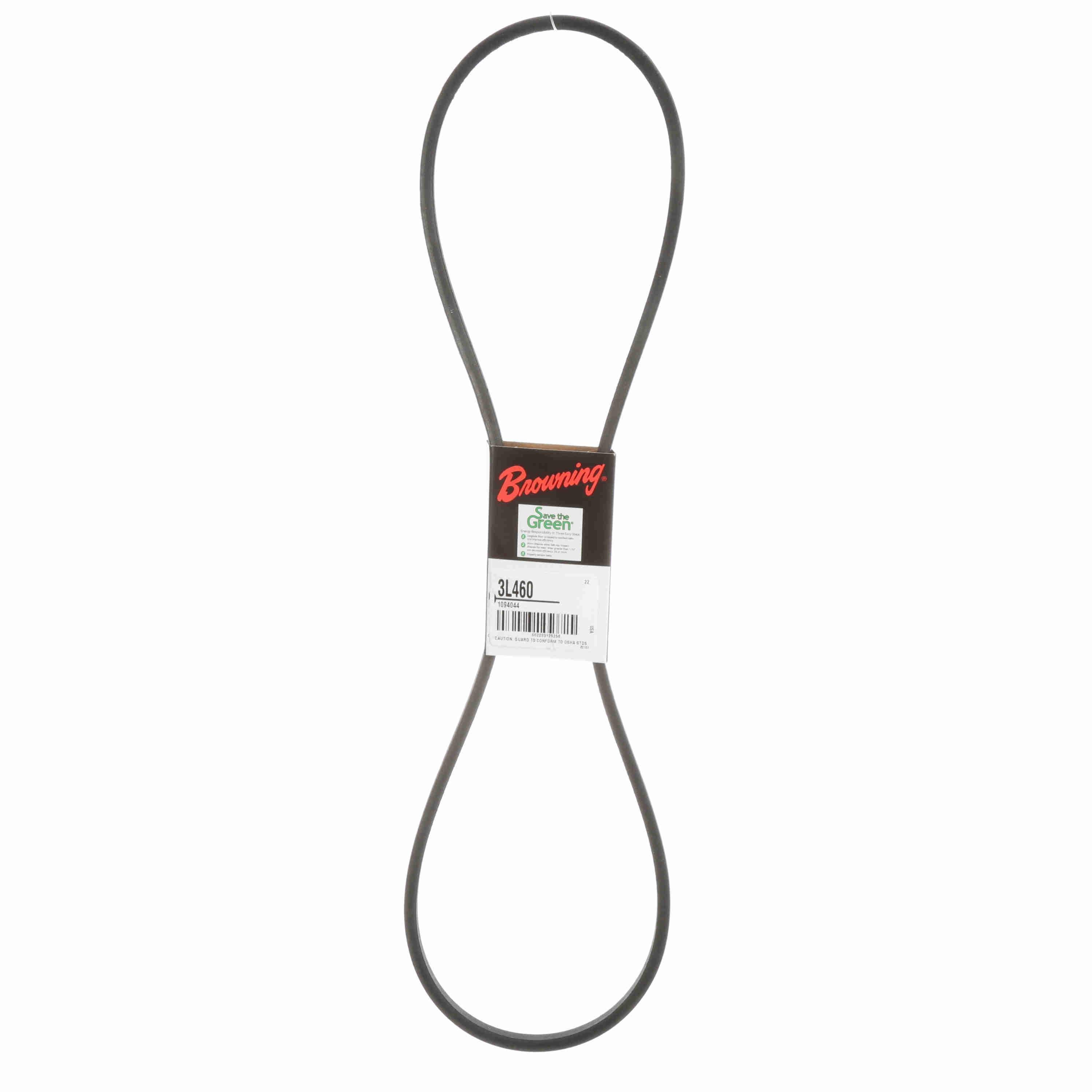 BROWNING Browning 1094101 Non-cogged Fhp Belt 3L 3/8 in 52 in Neoprene