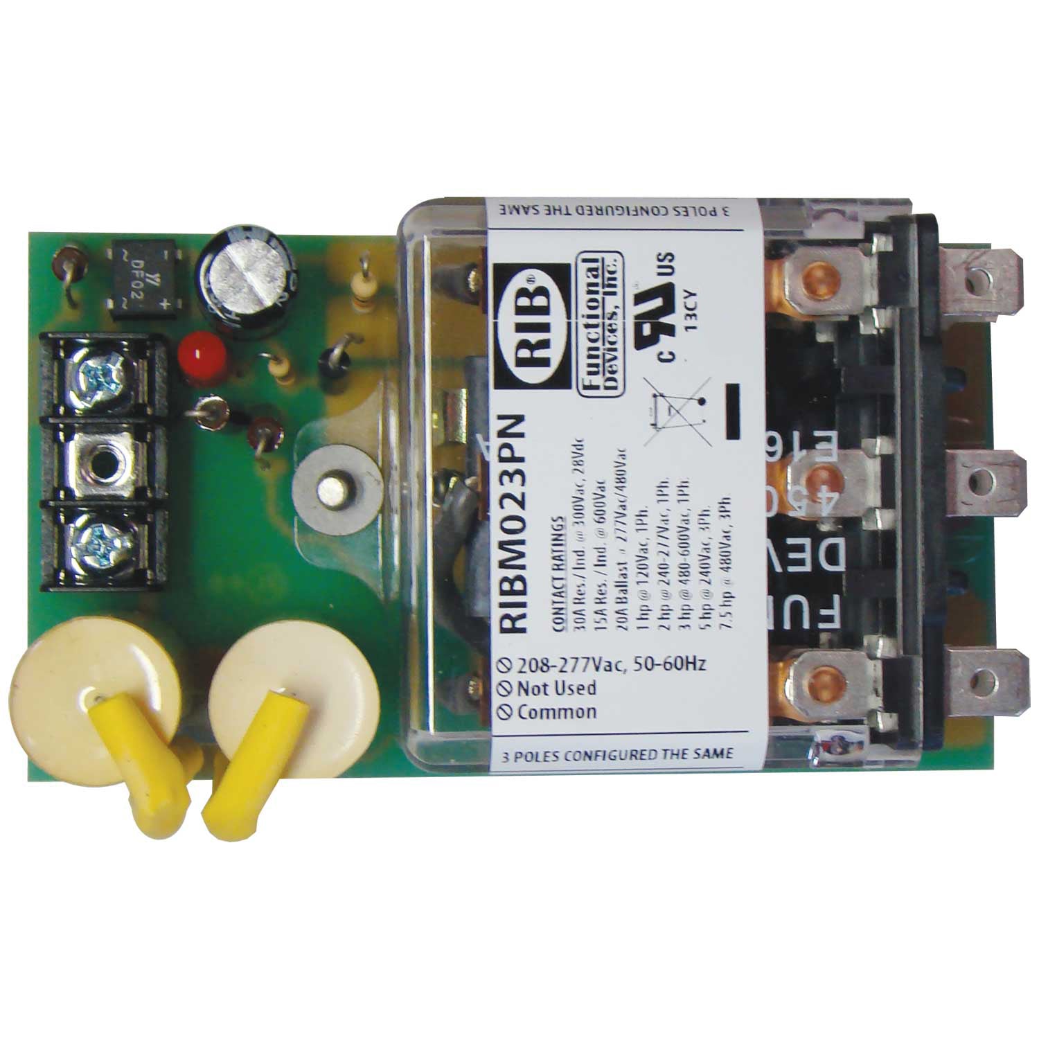 FUNCTIONAL DEVICES Functional Devices ribm023pn Panel Relay 30A 3PDT 208-277V