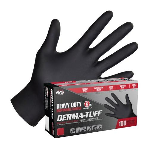 SAS SAFETY Sas Safety 66590 Black Nitrile Gloves 6 Mil 100 Count 2XL