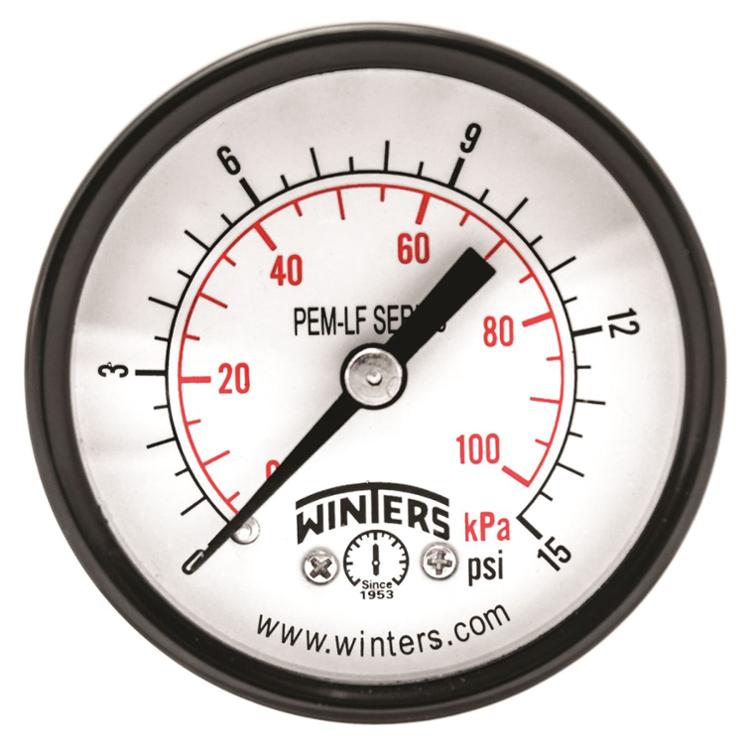 WINTERS INSTRUMENTS Winters Instruments pem1429lf Pressure Gauge 0-15 Psi 2 Inches