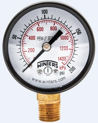WINTERS INSTRUMENTS Winters Instruments pem204lf Lead Free Pressure Gauge 200 Psi