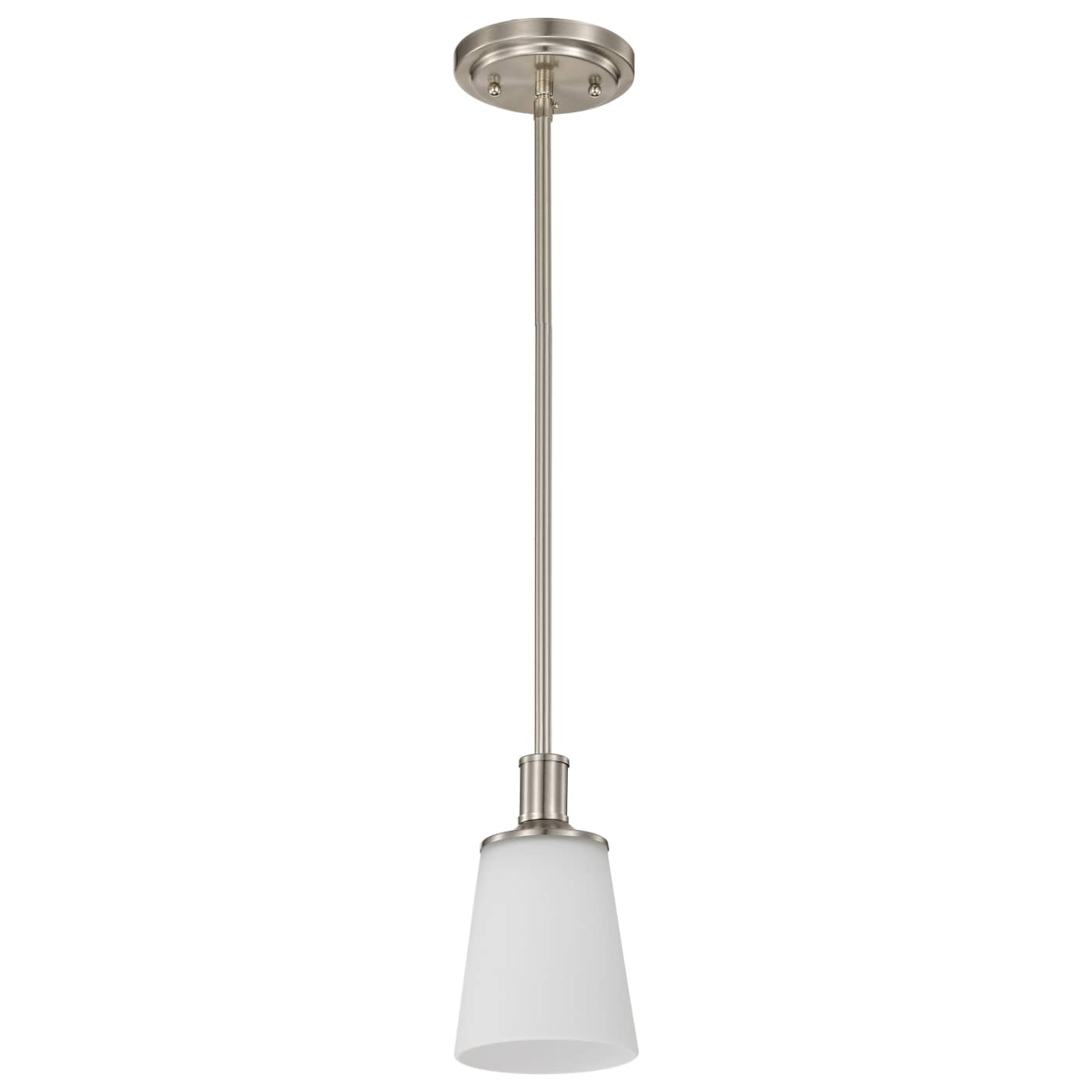 SATCO Satco 60/5828 Mini Pendant 1-light White Glass Brushed Nickel