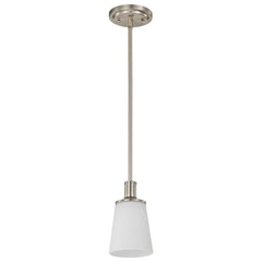 SATCO Satco 60/5828 Mini Pendant 1-light White Glass Brushed Nickel