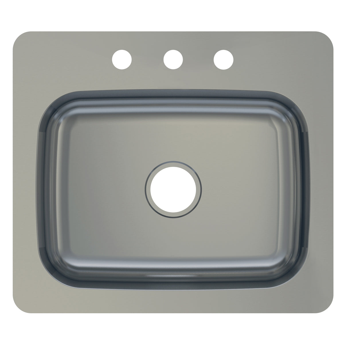 COMPASS Compass 482-6289 Stainless Steel Single Bowl Sink 25x22