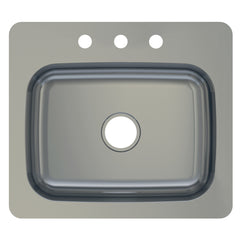 COMPASS Compass 482-6289 Stainless Steel Single Bowl Sink 25x22