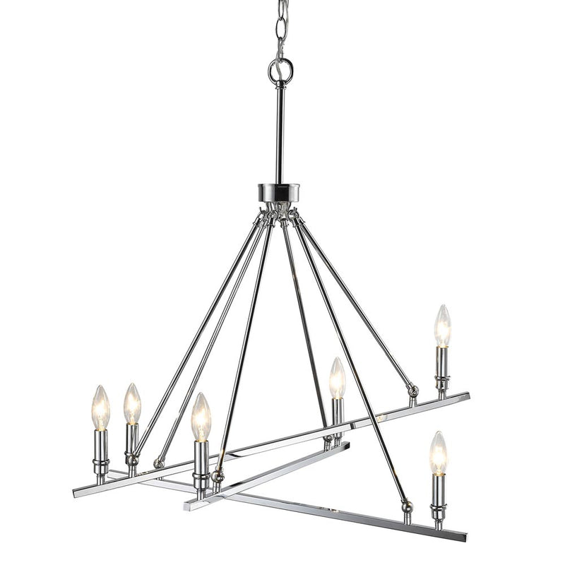 GOLDEN LIGHTING Golden Lighting 2360-6 Ch Six Light Chandelier Chrome