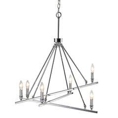 GOLDEN LIGHTING Golden Lighting 2360-6 Ch Six Light Chandelier Chrome