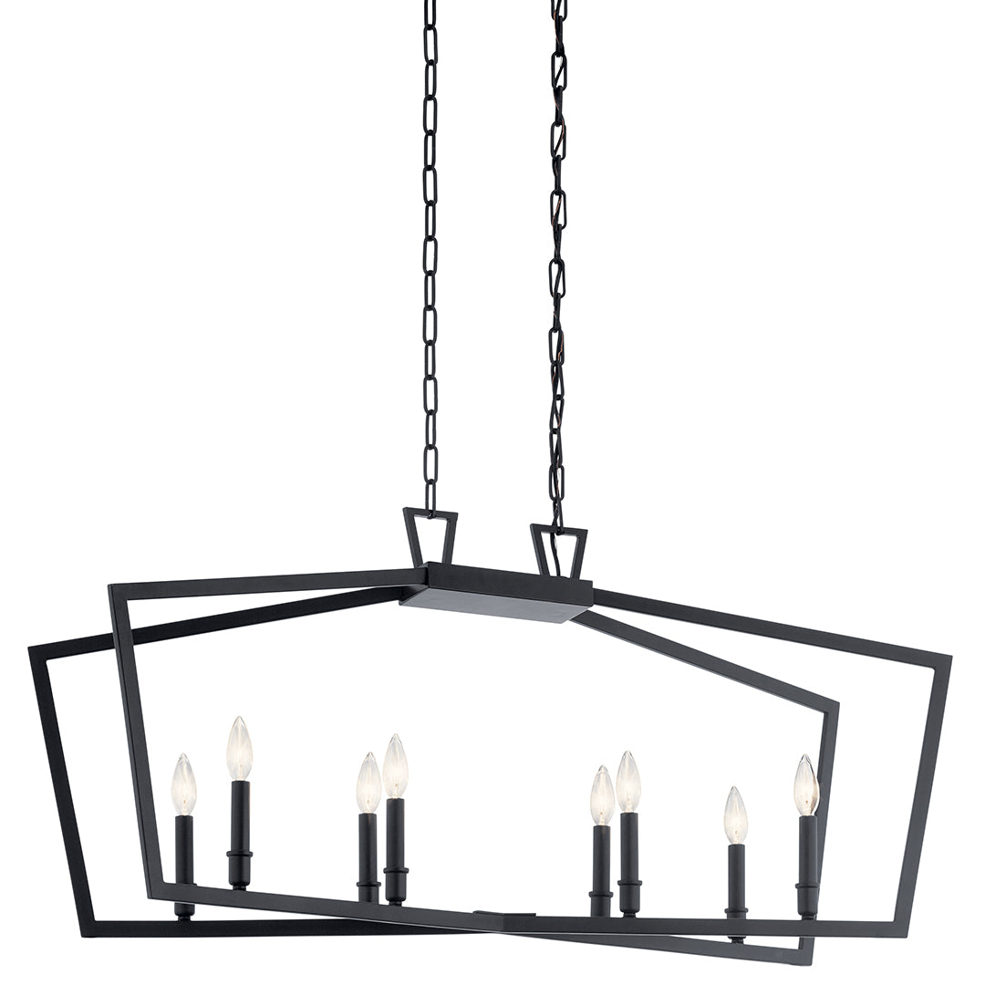 KICHLER Kichler 43494bk 8-light Linear Chandelier Matte Black
