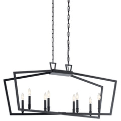 KICHLER Kichler 43494bk 8-light Linear Chandelier Matte Black