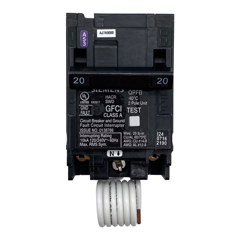 CONSOLIDATED Consolidated Q220GF 2-Pole 20A GFCI Circuit Breaker (2-Pole) QF220