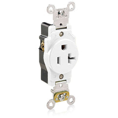 LEVITON Leviton 5361-W Single Receptacle Straight Blade 20 Amp 125 Volt (Single) RR201W