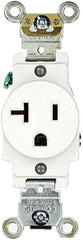 LEVITON Leviton 5361-W Single Receptacle Straight Blade 20 Amp 125 Volt (Single) RR201W