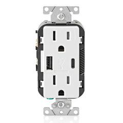 LEVITON Leviton T5638-20W 18W USB Type A/Type-C Wall Outlet Charger 15A (Single) T5638-20W