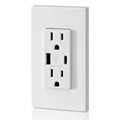 LEVITON Leviton T5638-20W 18W USB Type A/Type-C Wall Outlet Charger 15A (Single) T5638-20W
