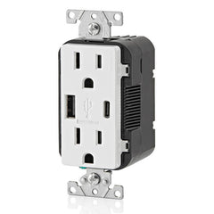LEVITON Leviton T5638-20W 18W USB Type A/Type-C Wall Outlet Charger 15A (Single) T5638-20W