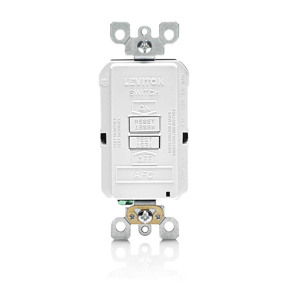 LEVITON Leviton AFRBF-W SmartlockPro Blank Face Afci Receptacle 20-Amp 120-Volt (1 Pack) AFRBF-W