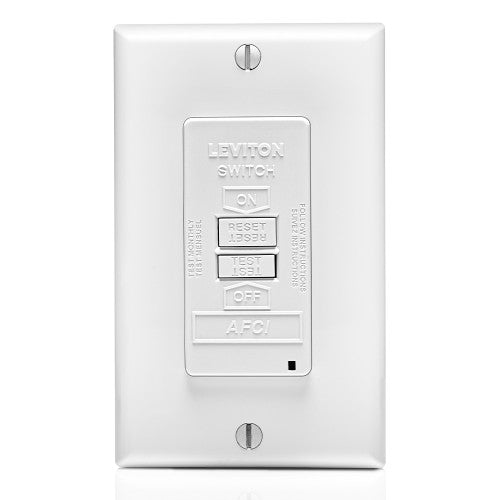 LEVITON Leviton AFRBF-W SmartlockPro Blank Face Afci Receptacle 20-Amp 120-Volt (1 Pack) AFRBF-W