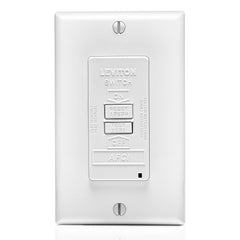 LEVITON Leviton AFRBF-W SmartlockPro Blank Face Afci Receptacle 20-Amp 120-Volt (1 Pack) AFRBF-W