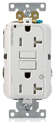 LEVITON Leviton G5362-2TW 2 Plug Marked Controlled SmartlockPro GFCI Decora Duplex Receptacle 20A (1-Pack)