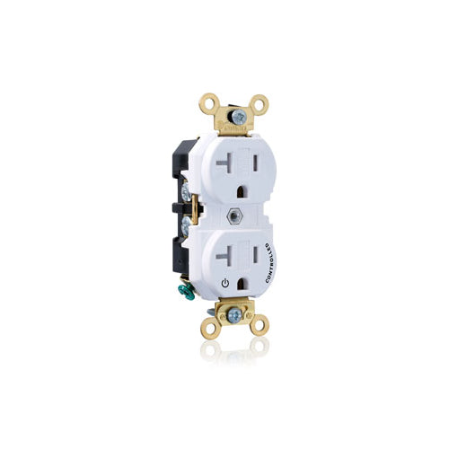 LEVITON Leviton 5362-1PW Duplex Receptacle 20A 125V (Contractor pack) BR20C1WHI