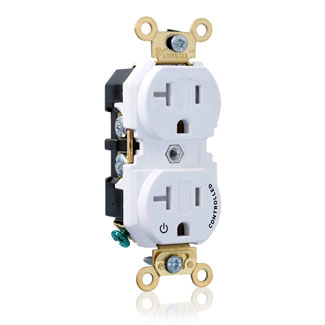 LEVITON Leviton 5362-1PW Duplex Receptacle 20A 125V (Contractor pack) BR20C1WHI