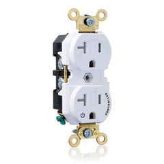 LEVITON Leviton 5362-1PW Duplex Receptacle 20A 125V (Contractor pack) BR20C1WHI