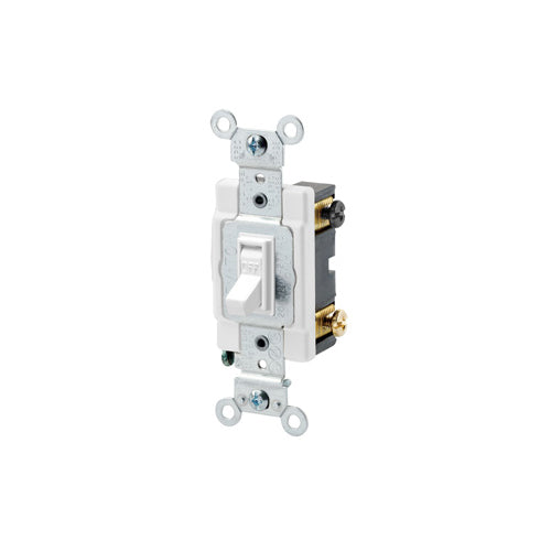 LEVITON Leviton 54502-2W Toggle framed double-pole AC quiet switch 15 Amp (1 Each)