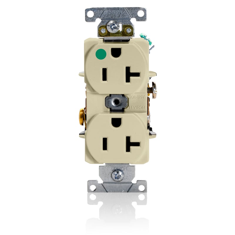 LEVITON Leviton LEV 8300-HI Straight Blade Receptacle 20 Amp 125 Volt (Duplex) 8300-H