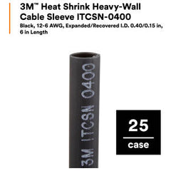 3M 3M ITCSN-0400-6-BOX Heat Shrink Heavy-Wall Cable Sleeve 0.4 in Box of 25