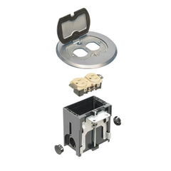 ARLINGTON Arlington FLBAFR101NL Round Metallic Adjustable Floor Box 1-Gang (5.75 in)