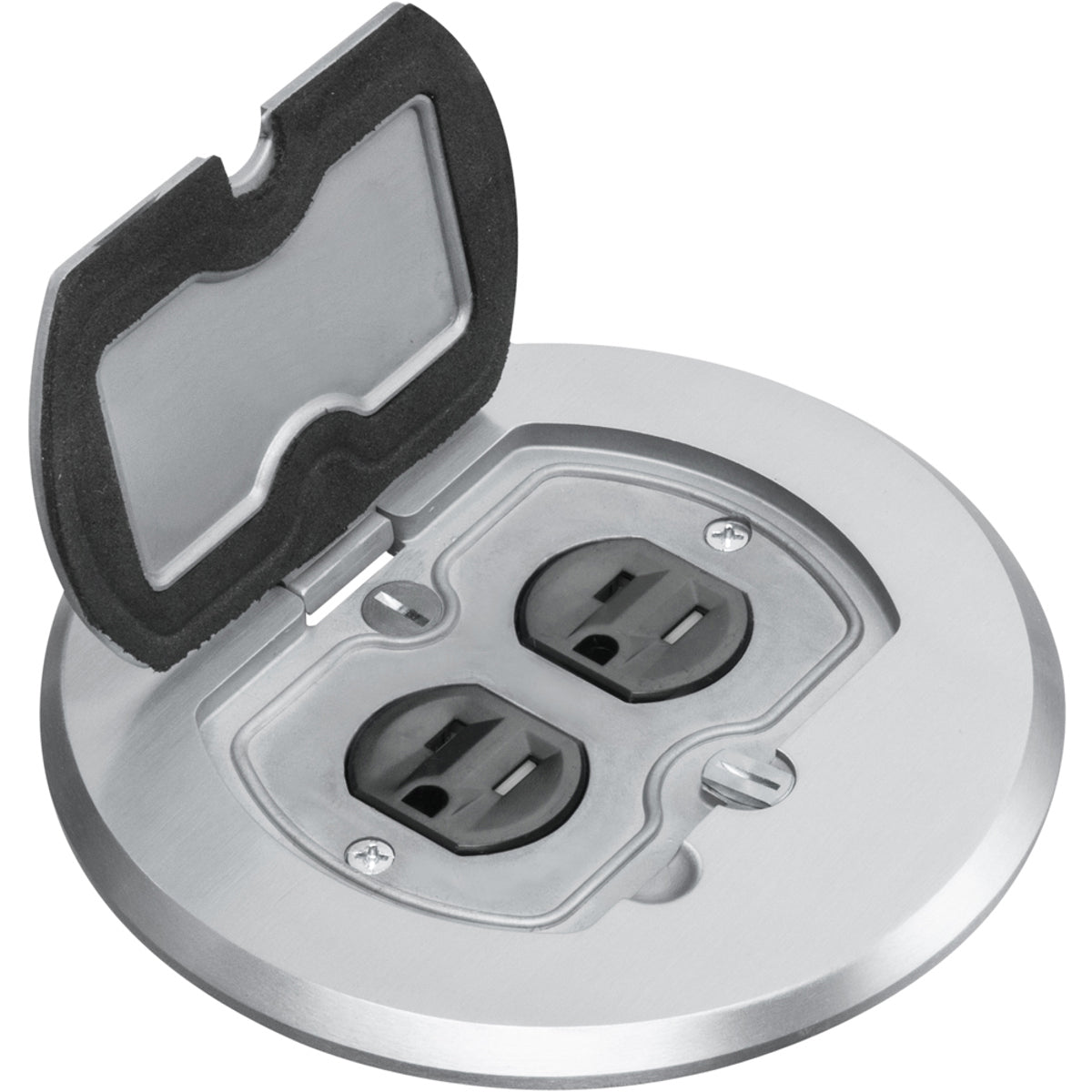 ARLINGTON Arlington FLBAFR101NL Round Metallic Adjustable Floor Box 1-Gang (5.75 in)
