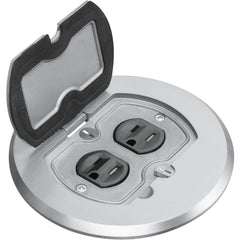 ARLINGTON Arlington FLBAFR101NL Round Metallic Adjustable Floor Box 1-Gang (5.75 in)