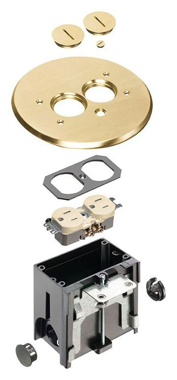 ARLINGTON Arlington FLBAR101MB Adjustable Floor Box 1-Gang (5.8 in Dia x 4.031 in)