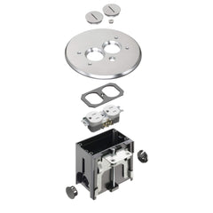 ARLINGTON Arlington FLBAR101NL Adjustable Round Metallic Floor Box 1-Gang