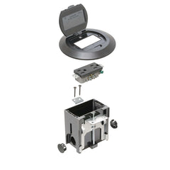 ARLINGTON Arlington FLBAFR101BL Non-Metallic Adjustable Floor Box 1-Gang (5.75 x 5.75 x 3.681 in)